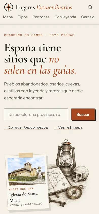 Lugares Extraordinarios en el móvil