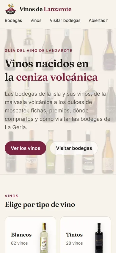 Vinos de Lanzarote en el móvil